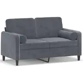 vidaXL 2-sitssoffa med prydnadskuddar mörkgrå 120 cm sammet