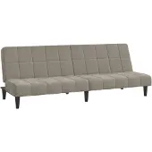 vidaXL 2-sits bäddsoffa ljusgrå sammet 375841