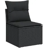 vidaXL Loungegrupp med dynor 6 delar svart konstrotting