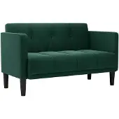 vidaXL Loveseat soffa mörkgrön 111 cm sammet