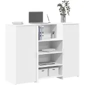 vidaXL Receptionsdisk vit 135x50x103,5 cm konstruerat trä