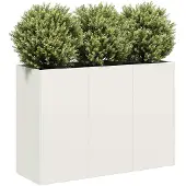 vidaXL Blomlåda vit 120x40x80 cm kallvalsat stål, blomkruka, växtstöd, upphöjd säng, stöd av 860718