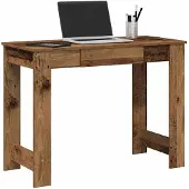 vidaXL Skrivbord åldrat trä 100x45x75 cm konstruerat trä