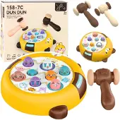 Leantoys sällskapsspel/slaglek Whack-A-Mole Dwa Mlotki Kotek, gul/brun