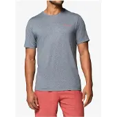 Columbia - Vandringskläder - Parsons Point SS Back Graphic Tee City Grey Heather Linear Peaks för Unisex - Storlek L - Grå