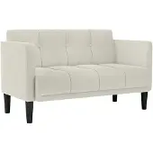 vidaXL Loveseat soffa creme 111 cm sammet