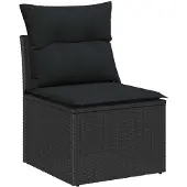 vidaXL Soffset med kudde med lagring 4 pcs Svart konstrotting