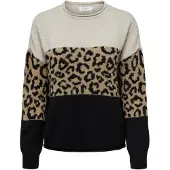 ONLY Tröja 'ONLJade' camel / ecru / svart