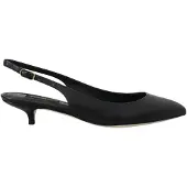 Dolce&Gabbana Svarta Läder Slingbacks Klackskor