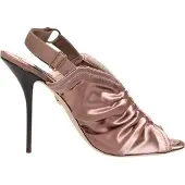 Dolce&Gabbana Bronze Satin Rynkad Slingback Sandaler