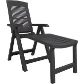 vidaXL Chaise longue antracit plast, utomhus chaise longue, utemöbler, trädgårds chaise longue, 364707