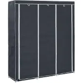 vidaXL Garderob med fack och stänger svart 150x45x175 cm tyg