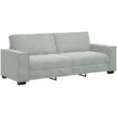 vidaXL 3-sitssoffa ljusgrå 220x78x84 cm sammet