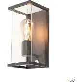 SLV Utomhus vägglampa med rörelsesensor Quadrulo, Svart, Aluminium / grå / zink, Modern