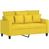 vidaXL 2-sitssoffa ljusggul 120 cm tyg