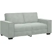 vidaXL 2-sitssoffa ljusgrå 180x78x84 cm sammet