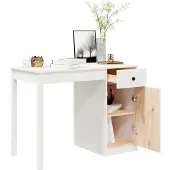 vidaXL Skrivbord vit 100x50x75 cm massiv furu