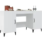 vidaXL Skrivbord vit 140x50x75 cm konstruerat trä