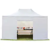 TOOLPORT 3x4,5 m snabbtält, Premium stål, med sidodelar, vit