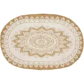 vidaXL Juterug Blommor Naturfärg 205 x 305 cm Jute