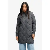 Superdry för kvinnor. W5012193A Vadderad jacka Long Onion Quilt Liner grå (XS), Casual, Återvunnen nylon