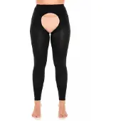 Glamory Strumpbyxa 'Breeze 60 Ouvert Microfaser Fußlose Strumpfhose' svart