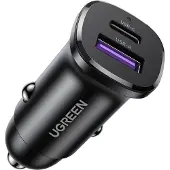 UGREEN EC305 USB-C + USB billaddare, 30W (svart)