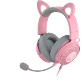 Razer Kraken Kitty Edition V2 Pro trådbundet RGB-headset med utbytbara öron, rosa