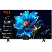 TCL 43T69C - 43 Diagonal klass (42.5 visbar) LED-bakgrundsbelyst LCD-TV - QLED - Smart TV - Google TV - 4K UHD (2160p) 3840 x 2160 - HDR - borstad metall