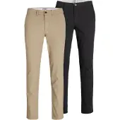 Jack & Jones Chinobyxa 'JJIMarco Dave' sand / svart