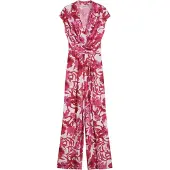Bonprix Jumpsuit rosa / röd / vit
