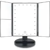 RIO Makeup Mirror with 24 LEDs Dimmable 3-Way Optics 2x and 3x Magnification