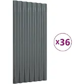 vidaXL Takpaneler, 36 St., Pulverlackerat Stål, 80X36 Cm