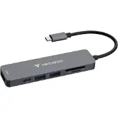 Verbatim 32156 USB-hubb USB 2.0, HDMI, USB 3.2 Gen 1 USB 3.2 Gen1 5 GBit/s Ultra HD-kapabel, SD-kortläsare Svart Essentials
