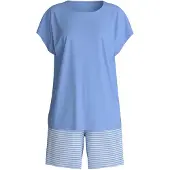 Calida Kort pyjamas ljusblå / vit
