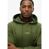 Superdry för män. M2014372A Grön plain hoodie (XL), Casual, Bomull
