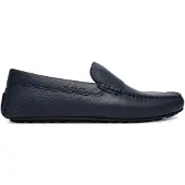 BOSS Tumbled-leather loafers with driver sole