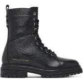 Tommy Hilfiger Pebble Grain Leather Cleat Lace Up Boots