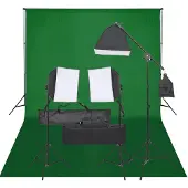 vidaXL Fotostudio Set med Lampor och Bakgrund