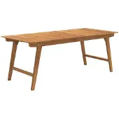 vidaXL Trädgårdsbord, 200X90X75 Cm, Massivt Akaciaträ