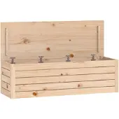 vidaXL Förvaringslåda 109x36,5x33 cm massiv furu