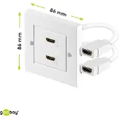 Goobay 51723, 2 x HDMI, Vit, 86 mm, 86 mm, 1 styck, Polypåse