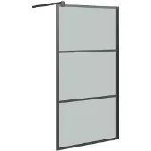 vidaXL Duschvägg 115x195cm halvfrostat ESG-glas svart
