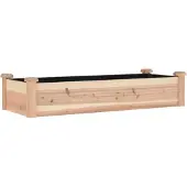 vidaXL Odlingslåda med foder 120x45x25 cm massivt granträ