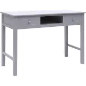 vidaXL Skrivbord grå 110x45x76 cm trä