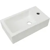 vidaXL Tvättställ med kranhål rektangulär keramisk vit 46x25,5x12 cm
