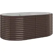 vidaXL Odlingslåda pulverlackerat stål 175x100x68 cm brun