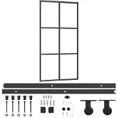 vidaXL Skjutdörr med beslagset ESG glas och aluminium 102x205 cm