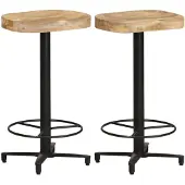 vidaXL Barstolar 2 st 66 cm massivt mangoträ