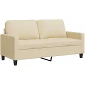 vidaXL 2-sitssoffa gräddvit 140 cm tyg